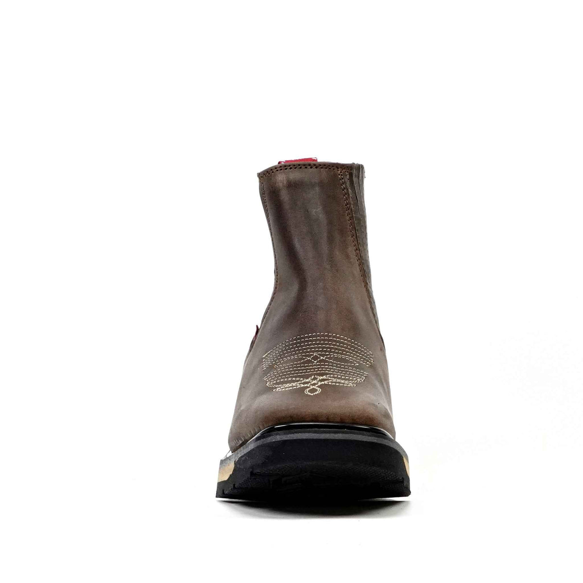 Alamo Brown Double Sole Ankle Boots - Square Toe (E1200) - Gomez Western Wear