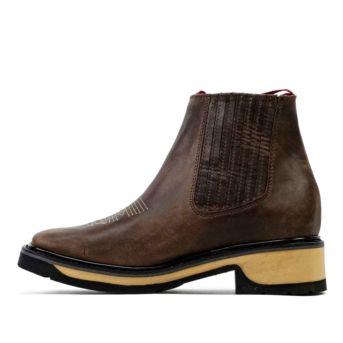 Alamo Brown Double Sole Ankle Boots - Square Toe (E1200) - Gomez Western Wear