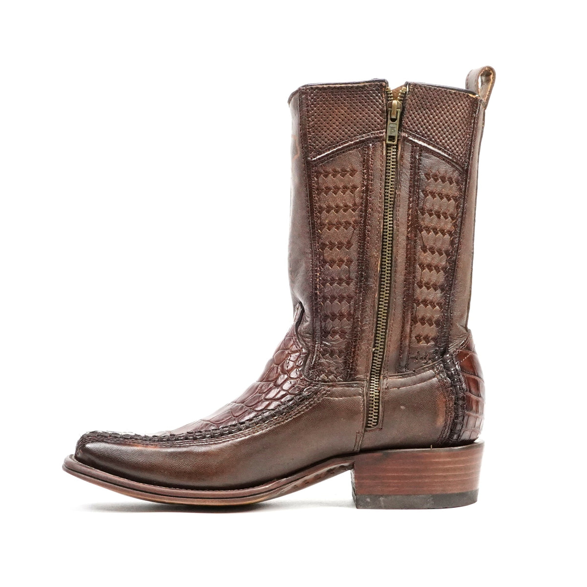 Alligator Belly Short Shaft Boots - Tobacco - Narrow Square Toe (FLO22) - Gomez Western Wear