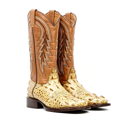 Alligator Head Orix Boots - Embossed Leather - Square Toe (E950) - Gomez Western Wear