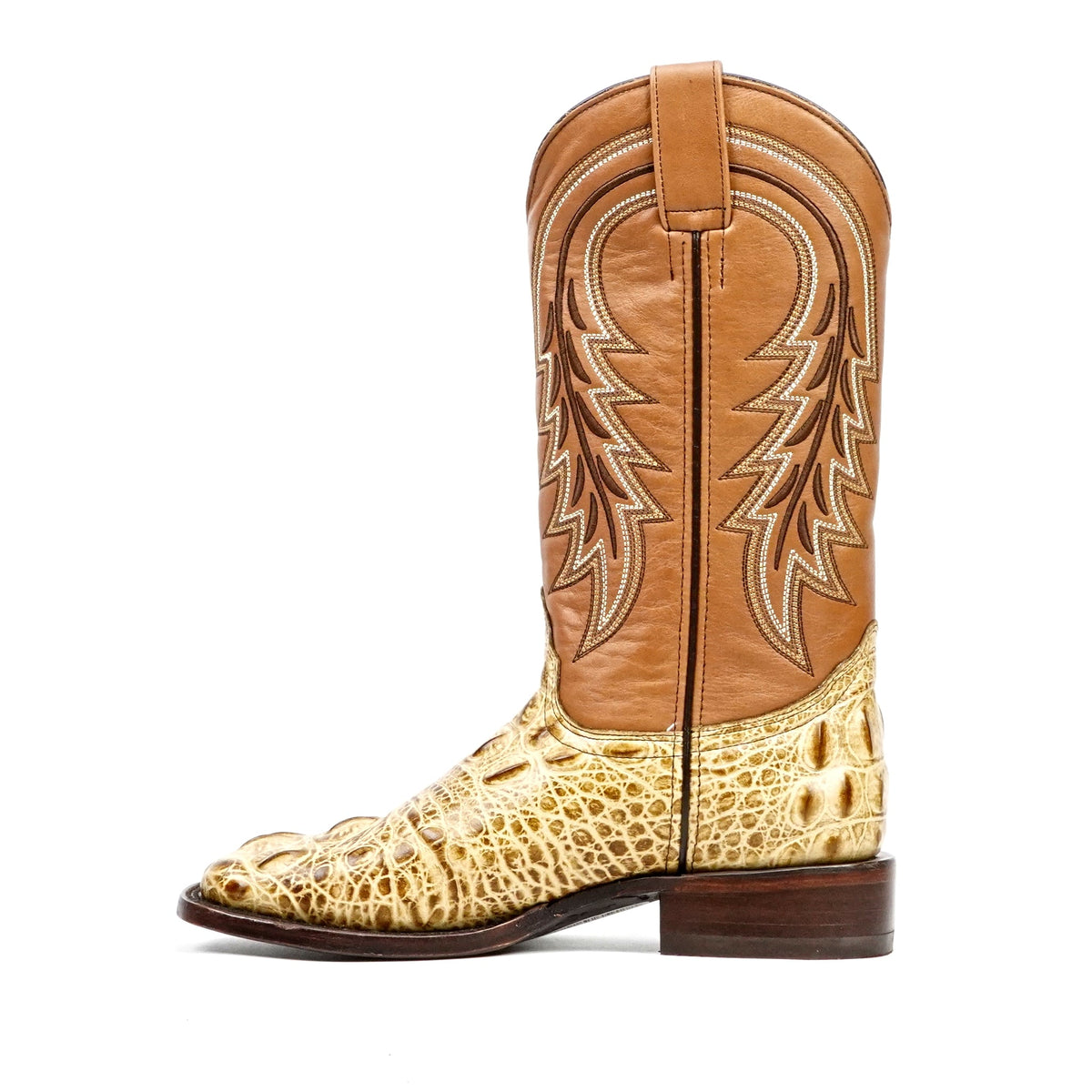 Alligator Head Orix Boots - Embossed Leather - Square Toe (E950) - Gomez Western Wear