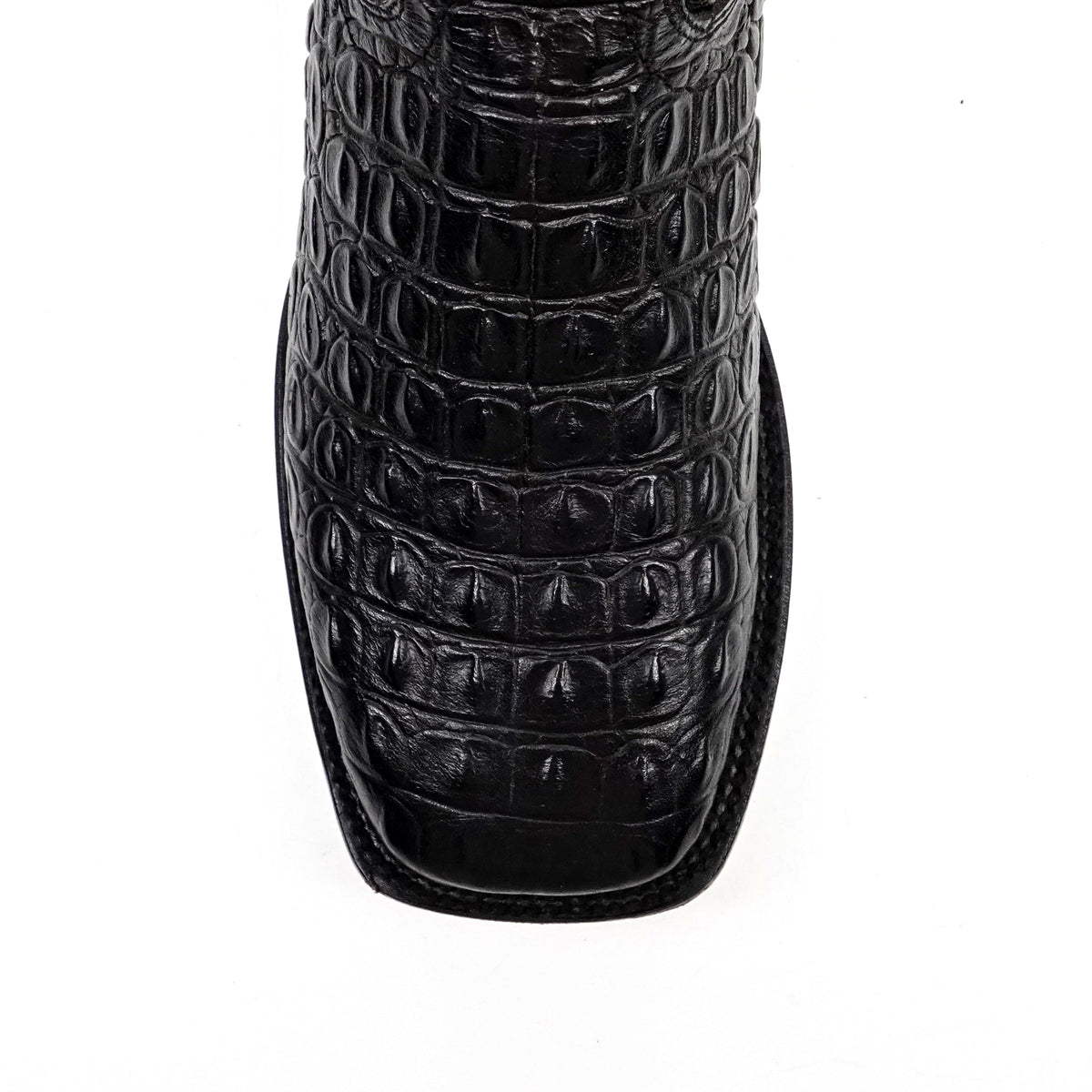 Alligator Hornback Black Boots - Embossed Leather - Square Toe (E911) - Gomez Western Wear