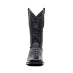 Alligator Hornback Black Boots - Embossed Leather - Square Toe (E911) - Gomez Western Wear