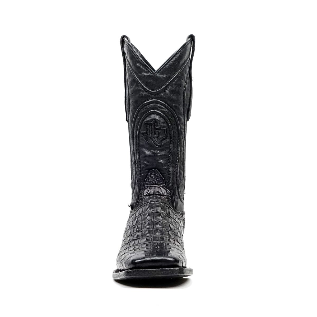 Alligator Hornback Black Boots - Embossed Leather - Square Toe (E911) - Gomez Western Wear