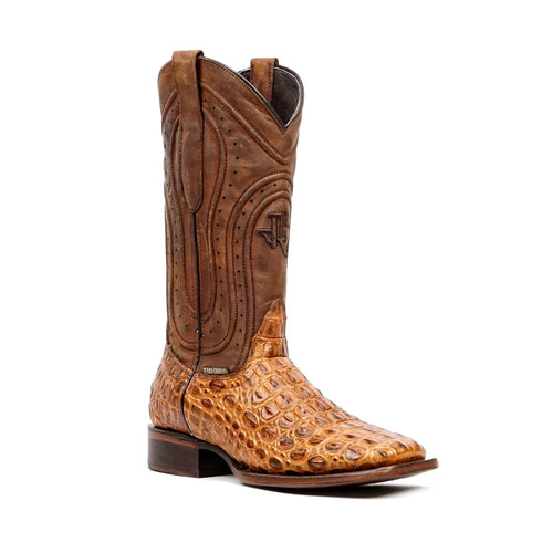 Alligator Hornback Brandy Boots - Embossed Leather - Square Toe (E930) - Gomez Western Wear