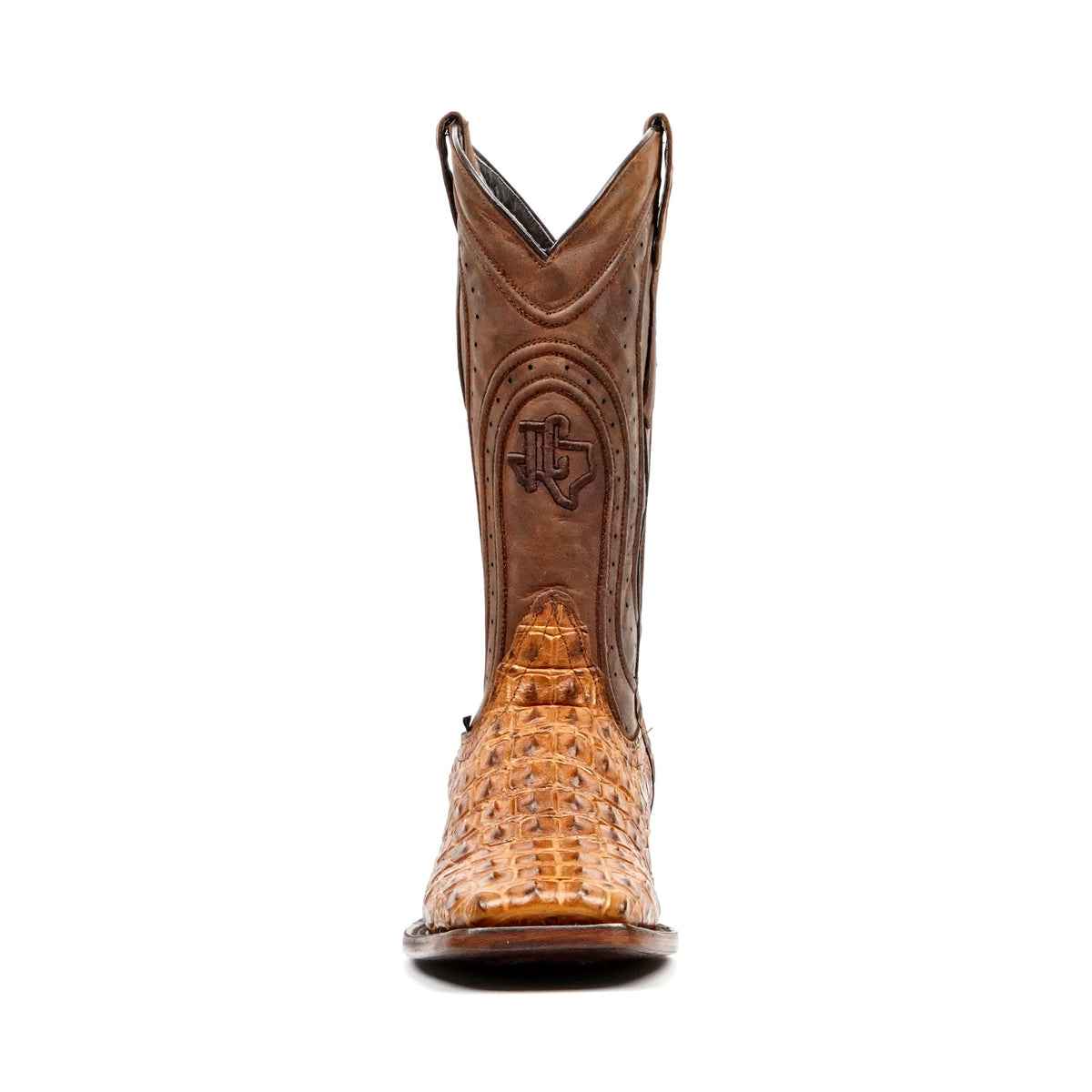 Alligator Hornback Brandy Boots - Embossed Leather - Square Toe (E930) - Gomez Western Wear