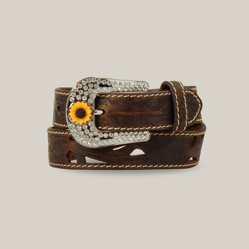 AR.YG1 1/4"SunflowerBuckleBR - Gomez Western Wear