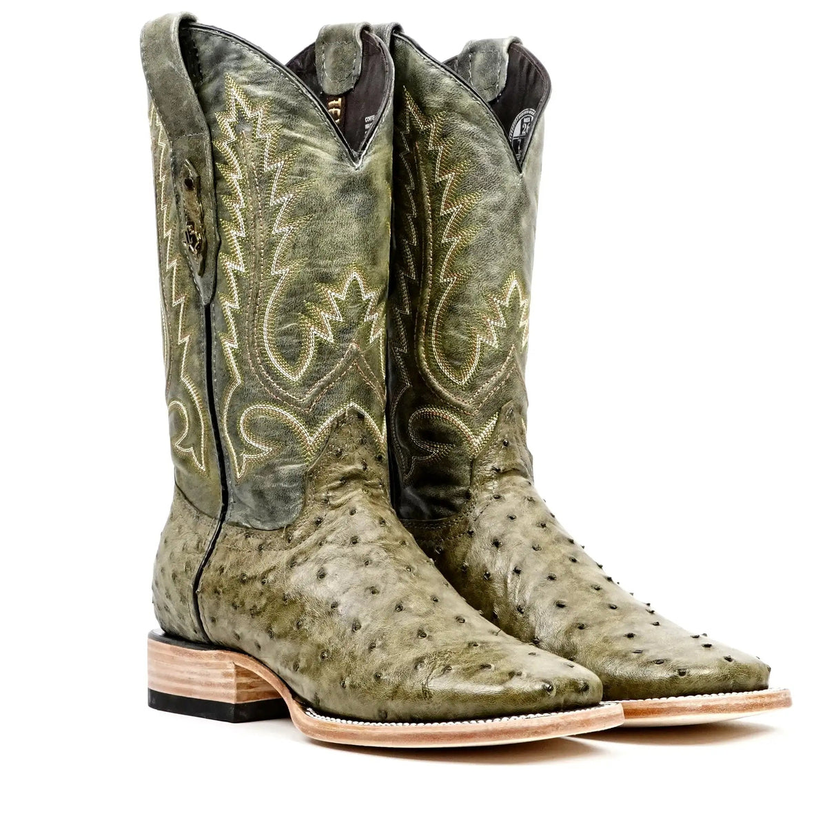 Austin Ostrich Boots - Agave - Square Toe (AV20) - Gomez Western Wear