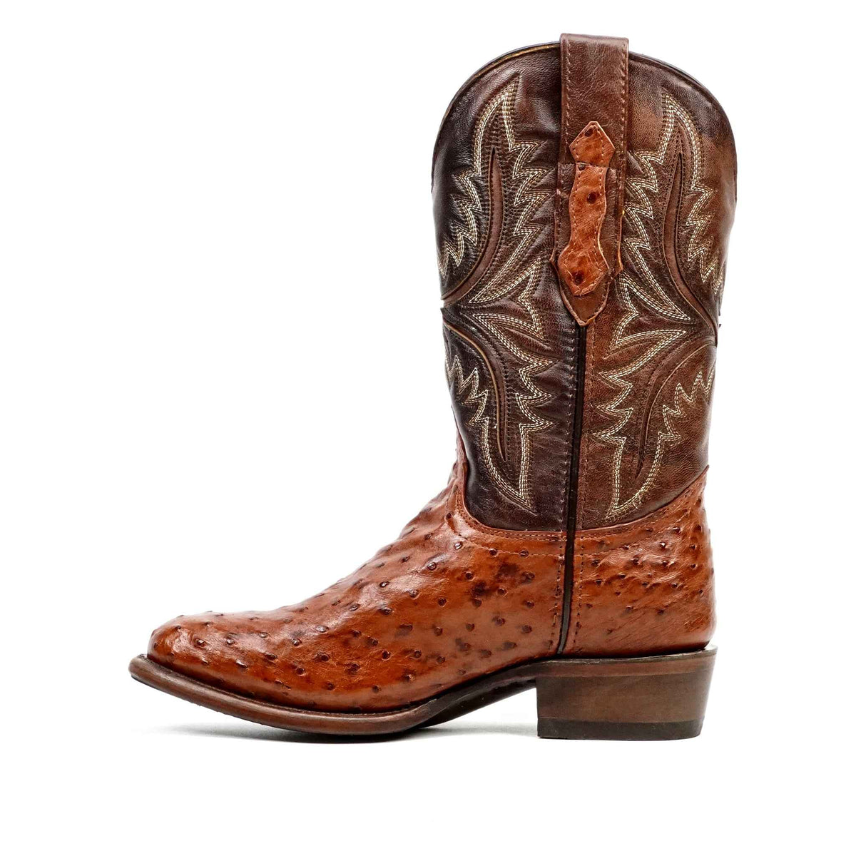 Austin Ostrich Boots - Brandy - Round Toe - Gomez Western Wear