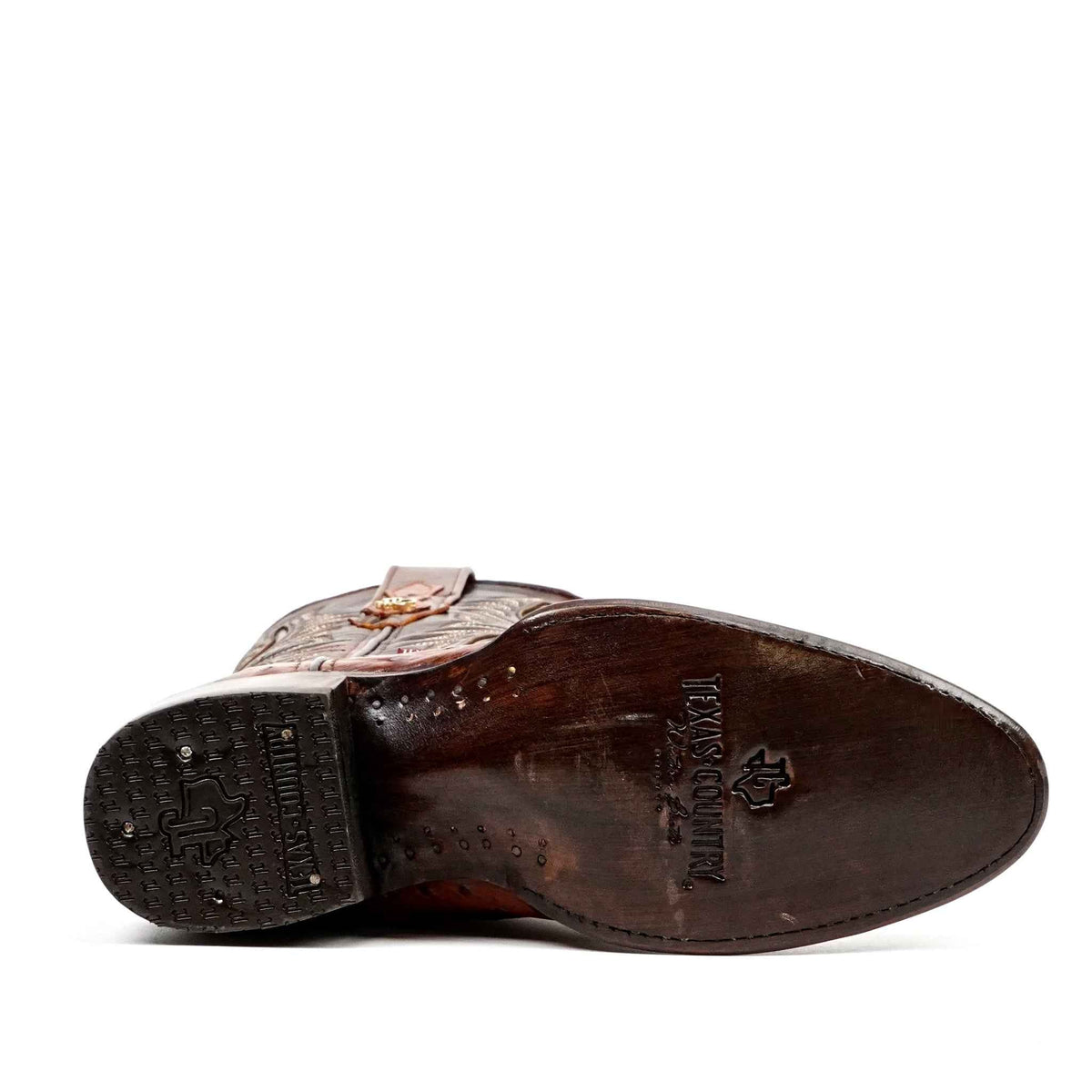 Austin Ostrich Boots - Brandy - Round Toe - Gomez Western Wear