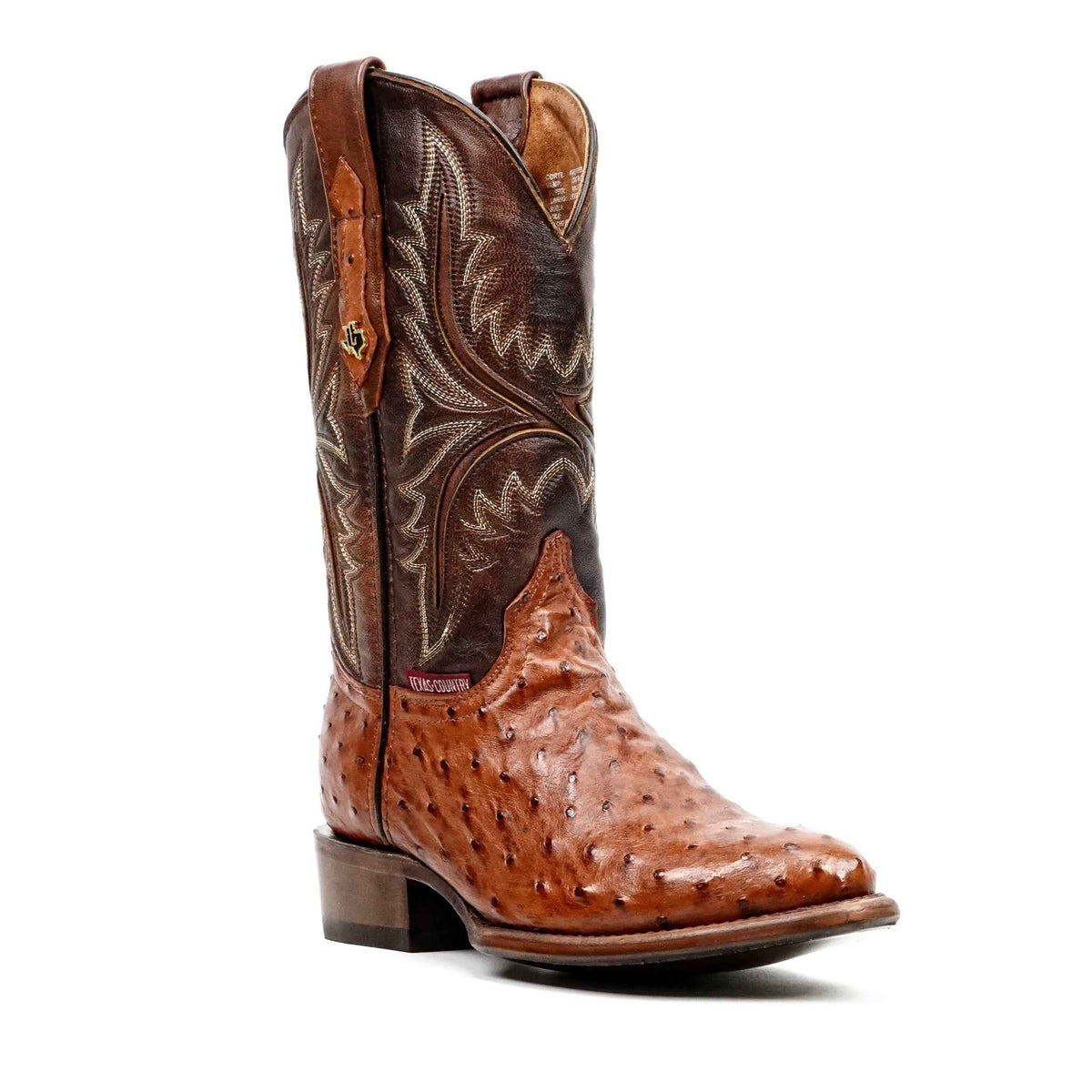 Austin Ostrich Boots - Brandy - Round Toe - Gomez Western Wear