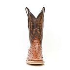 Austin Ostrich Boots - Brandy - Square Toe (AV20) - Gomez Western Wear