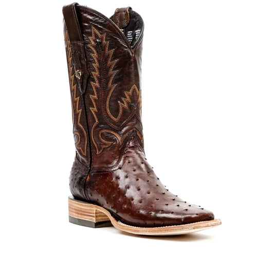 Austin Ostrich Boots - Brass - Square Toe (AV20) - Gomez Western Wear