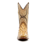 Austin Ostrich Boots - Fawn - Round Toe (AV230) - Gomez Western Wear