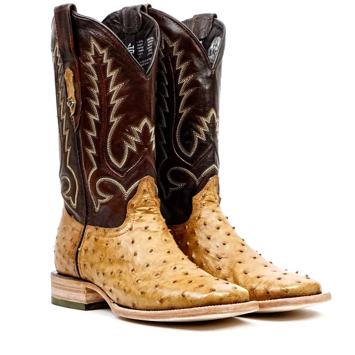 Austin Ostrich Boots - Fawn - Square Toe (AV20) - Gomez Western Wear