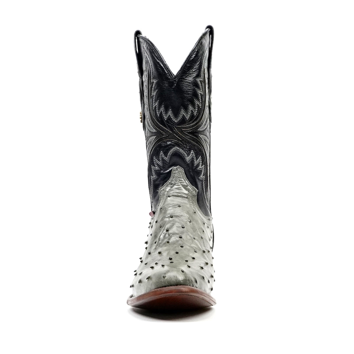 Austin Ostrich Boots - Oxford Gray - Round Toe (AV230) - Gomez Western Wear