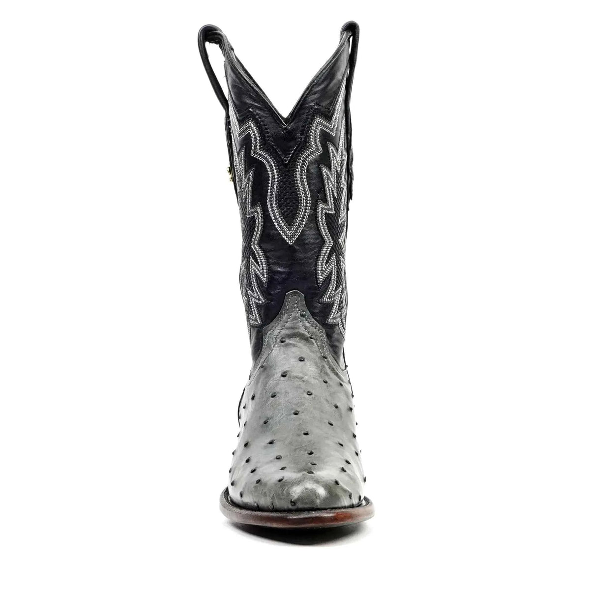 Austin Ostrich Boots - Zinc Gray - Roper Toe (AV201) - Gomez Western Wear