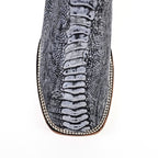 Austin Ostrich Leg Boots - Denim Blue - Square Toe (PA501) - Gomez Western Wear