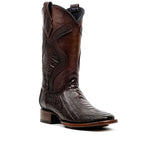 Austin Platinum Ostrich Leg Boots - Tobacco - Square Toe - Gomez Western Wear