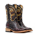 Avestruz Blackcherry / Old English Gris Oxford - Gomez Western Wear
