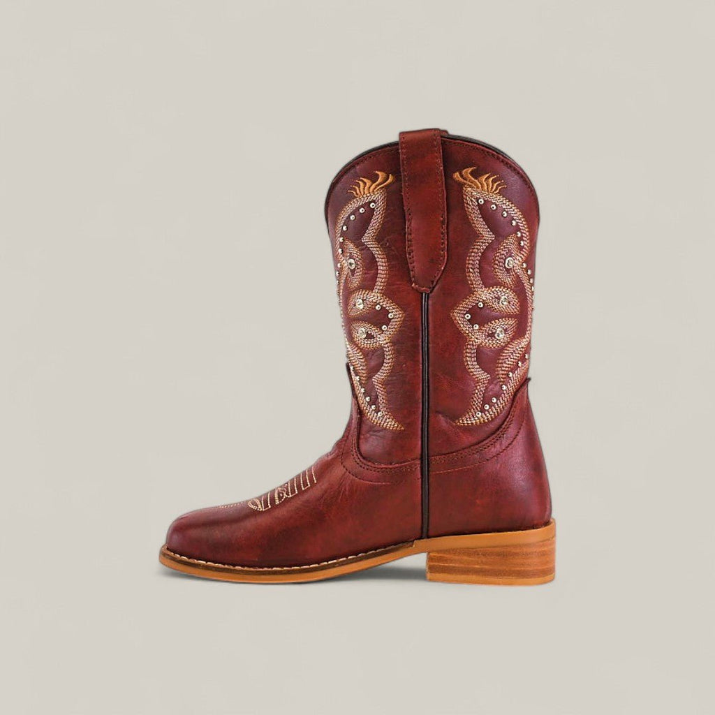 Blake Cognac - Square Toe - Kids Boots - Gomez Western Wear