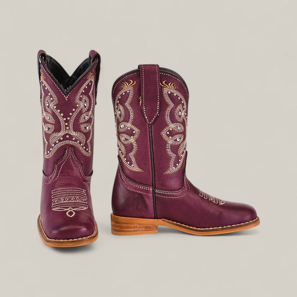 Blake Purple - Square Toe - Kids Boots - Gomez Western Wear