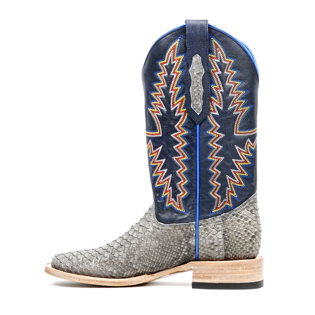 Braxton Python Boots - Matte Gray - Square Toe - Gomez Western Wear