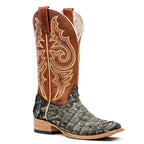 Butch Pirarucu Fish Boots - Camel Black - Narrow Square Toe - Gomez Western Wear