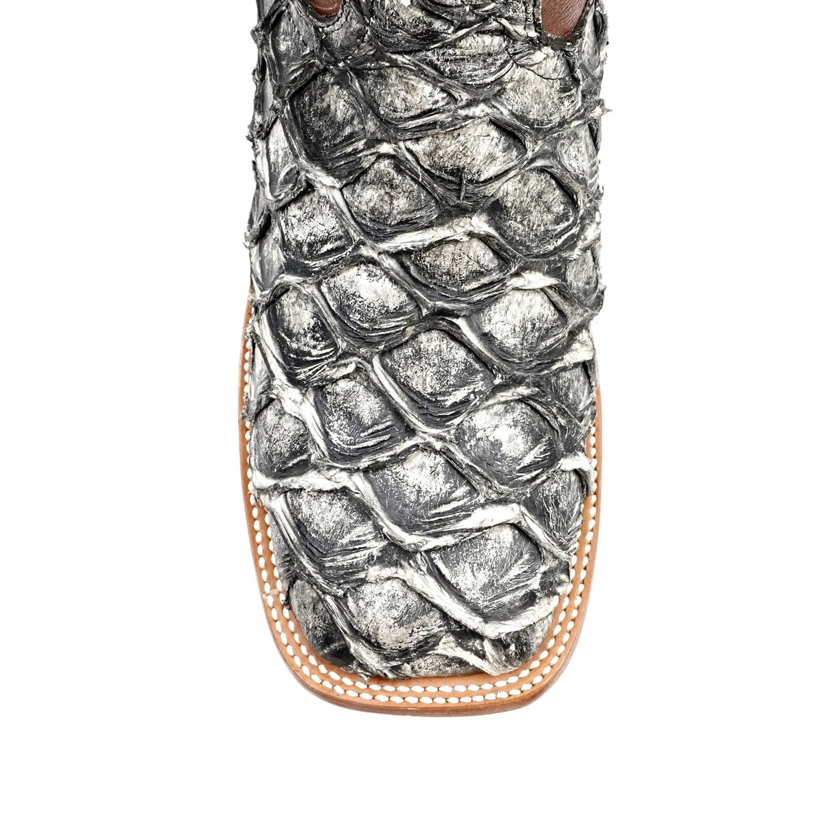 Butch Pirarucu Fish Boots - Newspaper - Square Toe - Gomez Western Wear