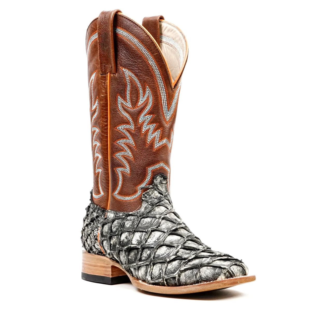 Butch Pirarucu Fish Boots - Newspaper - Square Toe - Gomez Western Wear