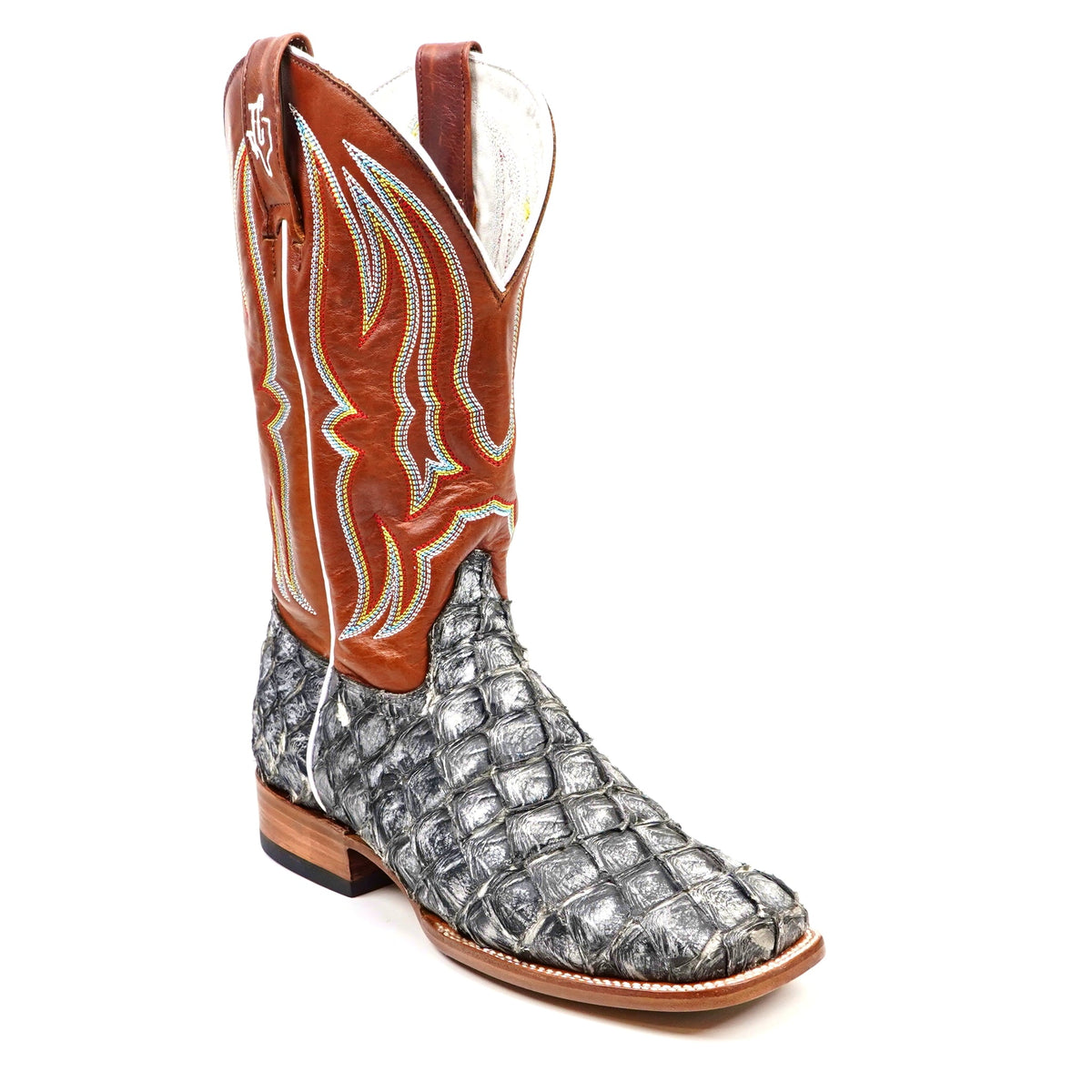 Butch Pirarucu Fish Boots - Newspaper - Square Toe - Gomez Western Wear