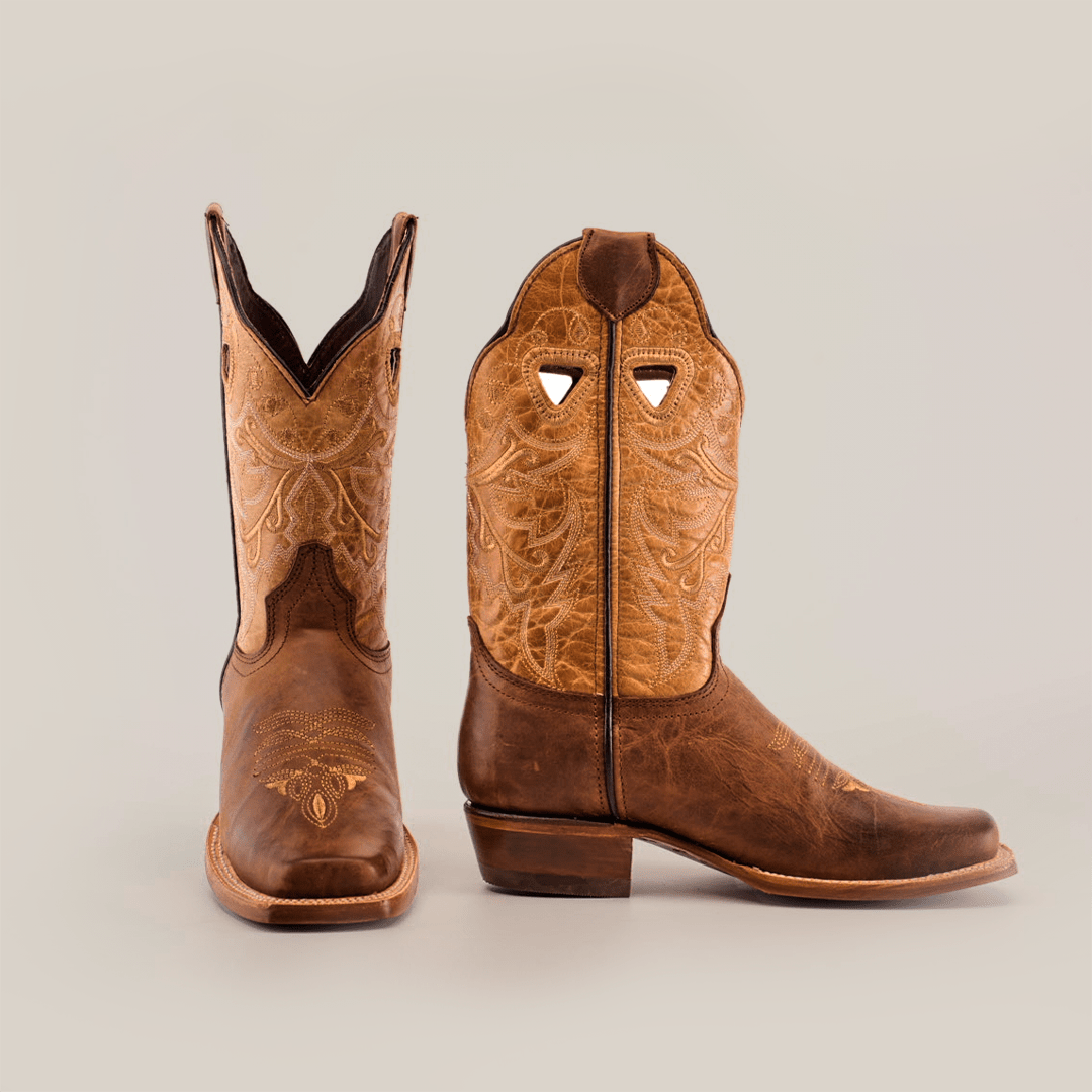Cedar Camel Cowgirl Boots - Short Shaft - Narrow Square Toe (E316) - Gomez Western Wear
