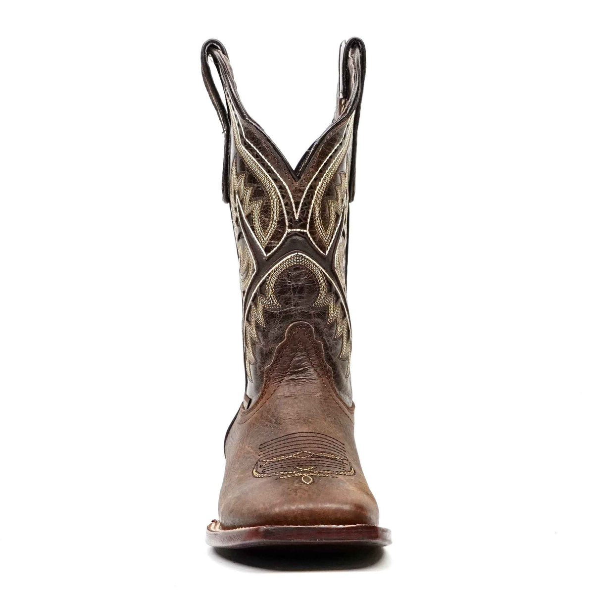Cheyenne Choco Leather Boots (Youth) - Square Toe (E29) - Gomez Western Wear