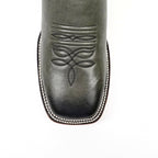 Clark Steel Gray Leather Boots - Square Toe (E961) - Gomez Western Wear