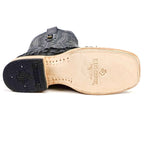 Connor Pirarucu Fish Boots - Matte Black - Square Toe (PZ60) - Gomez Western Wear
