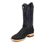 Connor Pirarucu Fish Boots - Matte Black - Square Toe (PZ60) - Gomez Western Wear