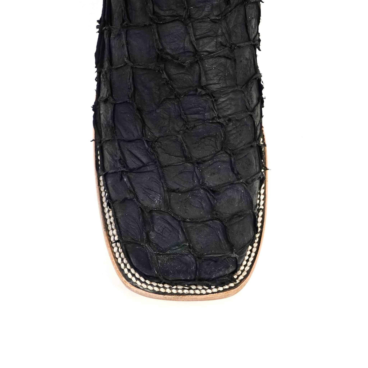 Connor Pirarucu Fish Boots - Matte Black - Square Toe (PZ60) - Gomez Western Wear