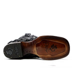 Connor Platinum Pirarucu Fish Boots - Black - Square Toe - Gomez Western Wear