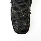 Connor Platinum Pirarucu Fish Boots - Sapphire Black - Square Toe - Gomez Western Wear