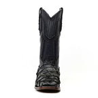 Connor Platinum Pirarucu Fish Boots - Sapphire Black - Square Toe - Gomez Western Wear