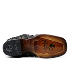 Connor Platinum Pirarucu Fish Boots - Sapphire Black - Square Toe - Gomez Western Wear