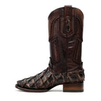 Connor Platinum Pirarucu Fish Boots - Tobacco - Square Toe - Gomez Western Wear