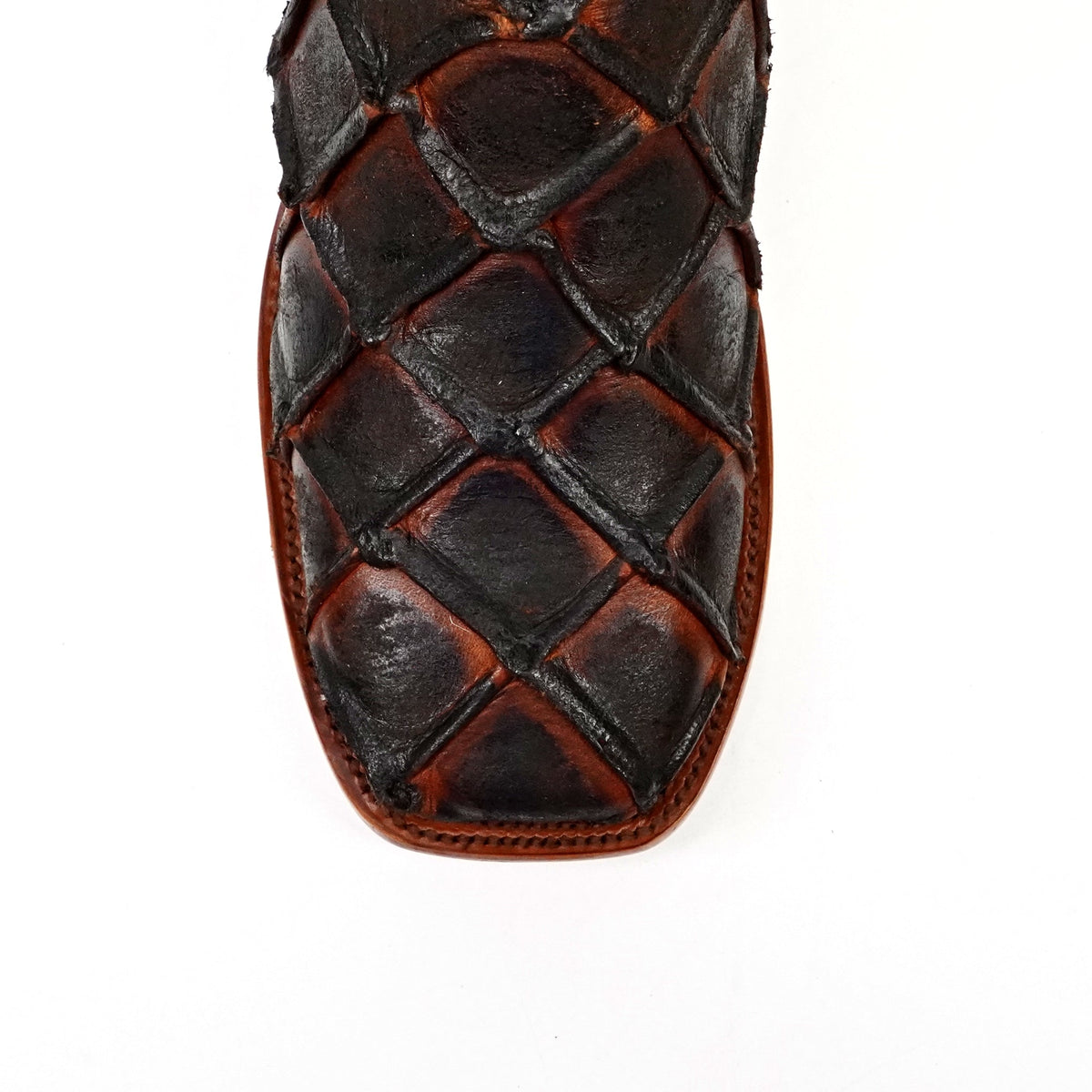 Copper Pirarucu Fish Boots - Embossed Leather - Square Toe (E962) - Gomez Western Wear
