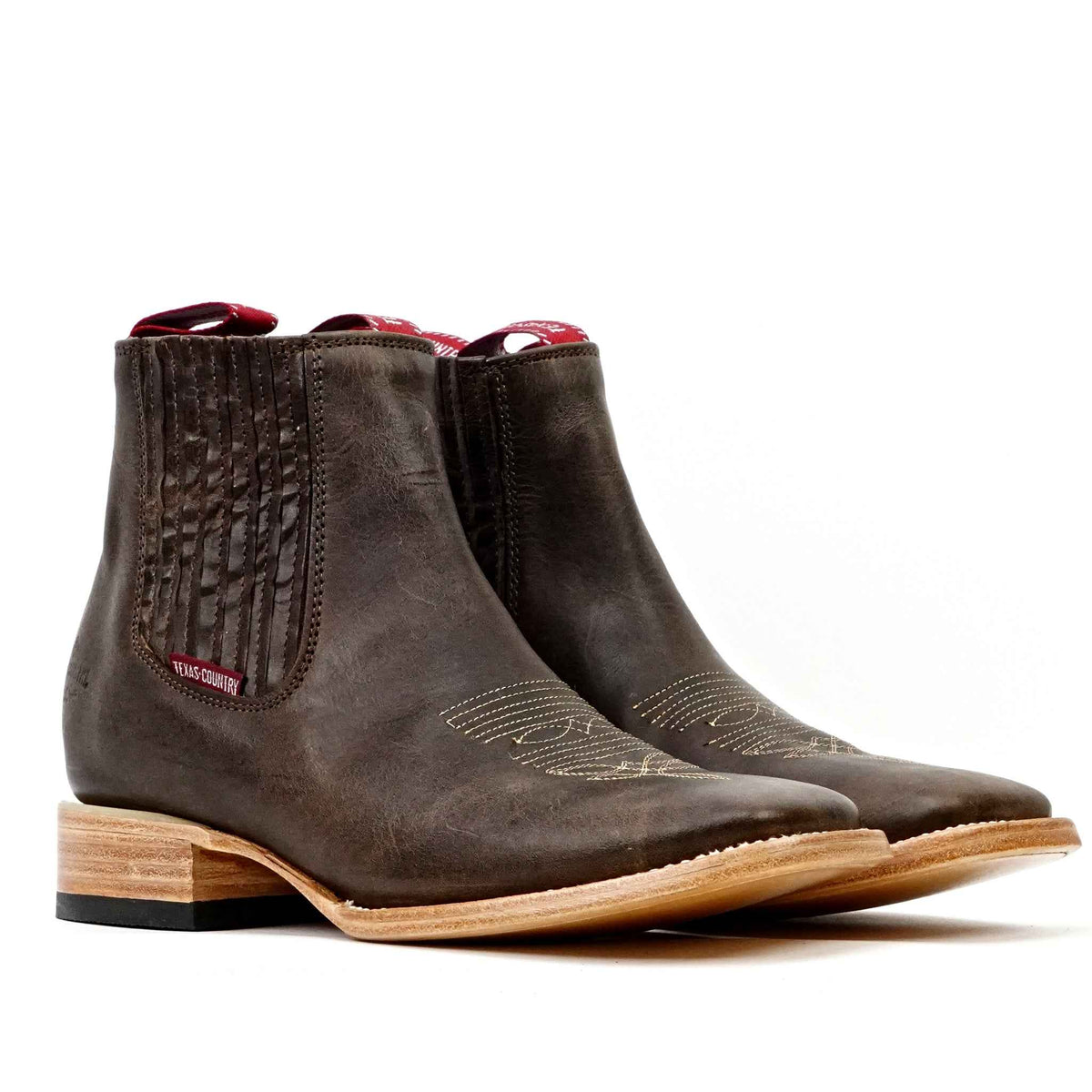 Cowboy Style Alamo Brown Ankle Boots - Square Toe (E1200) - Gomez Western Wear