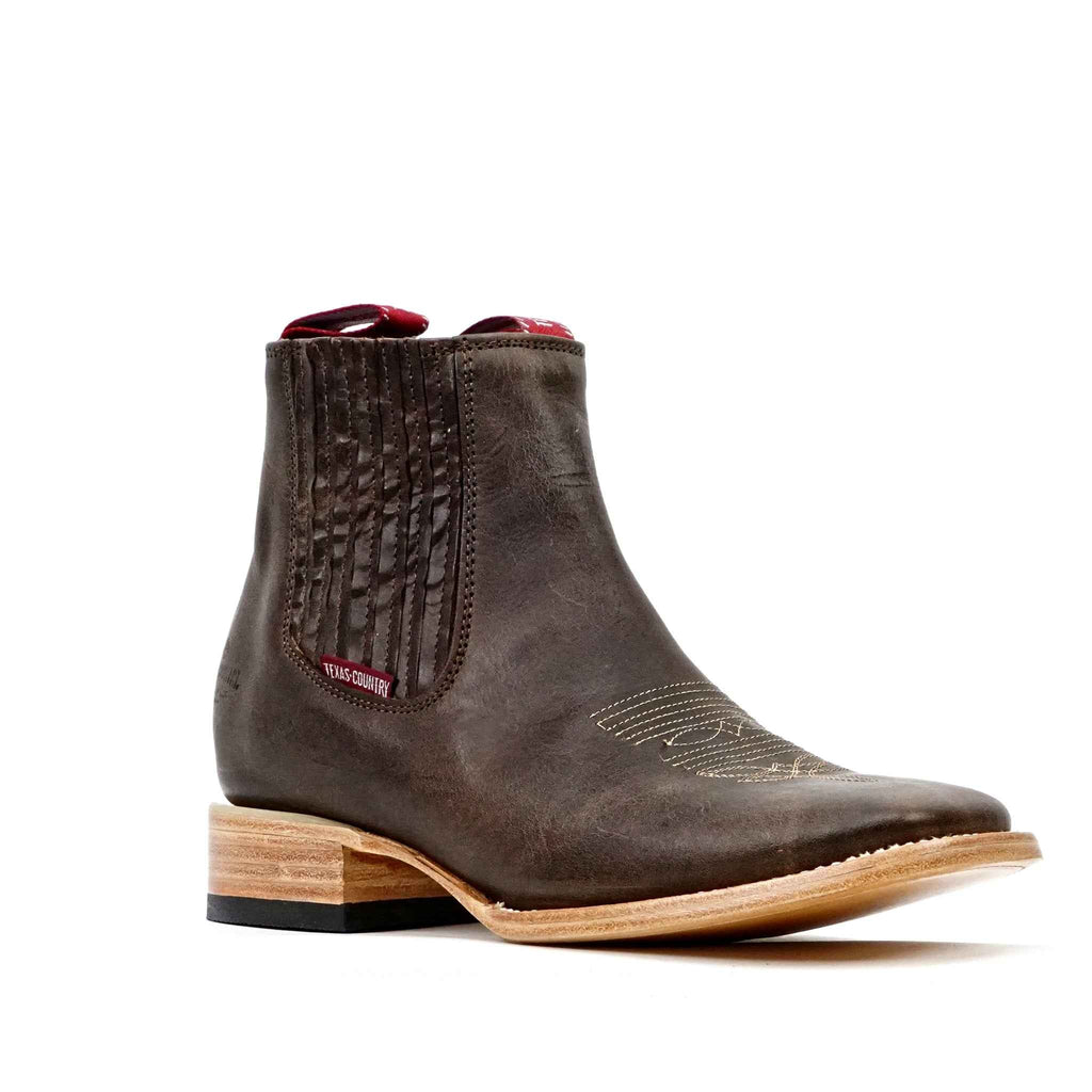 Cowboy Style Alamo Brown Ankle Boots - Square Toe (E1200) - Gomez Western Wear