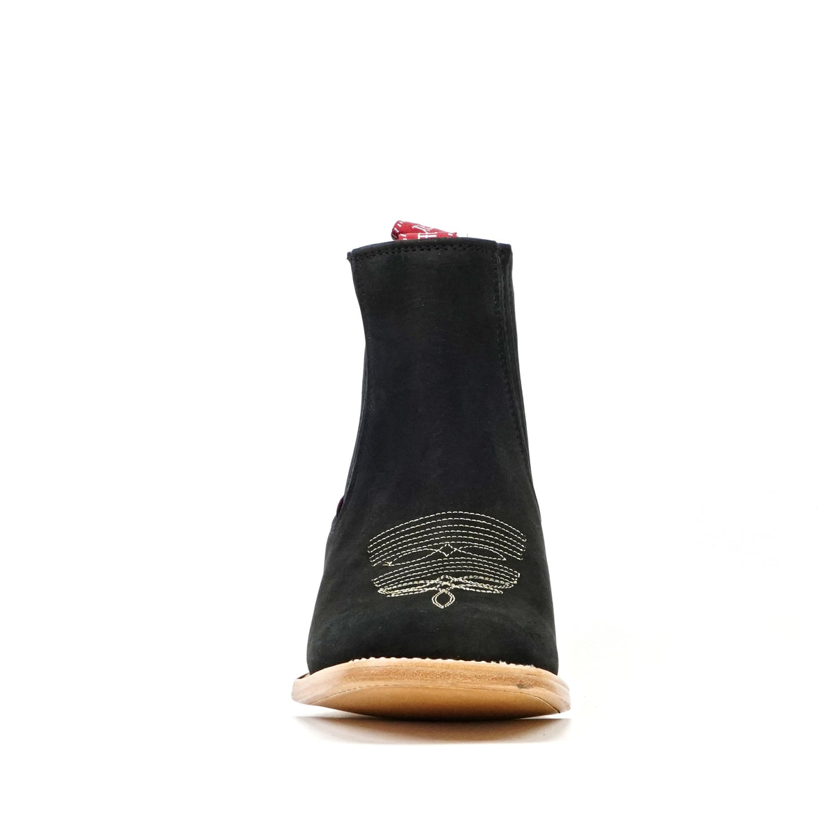 Cowboy Style Nubuck Black Ankle Boots - Square Toe (E1200) - Gomez Western Wear