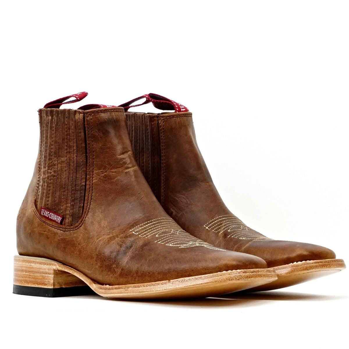 Cowboy Style Rustic Honey Ankle Boots - Square Toe (E1200) - Gomez Western Wear