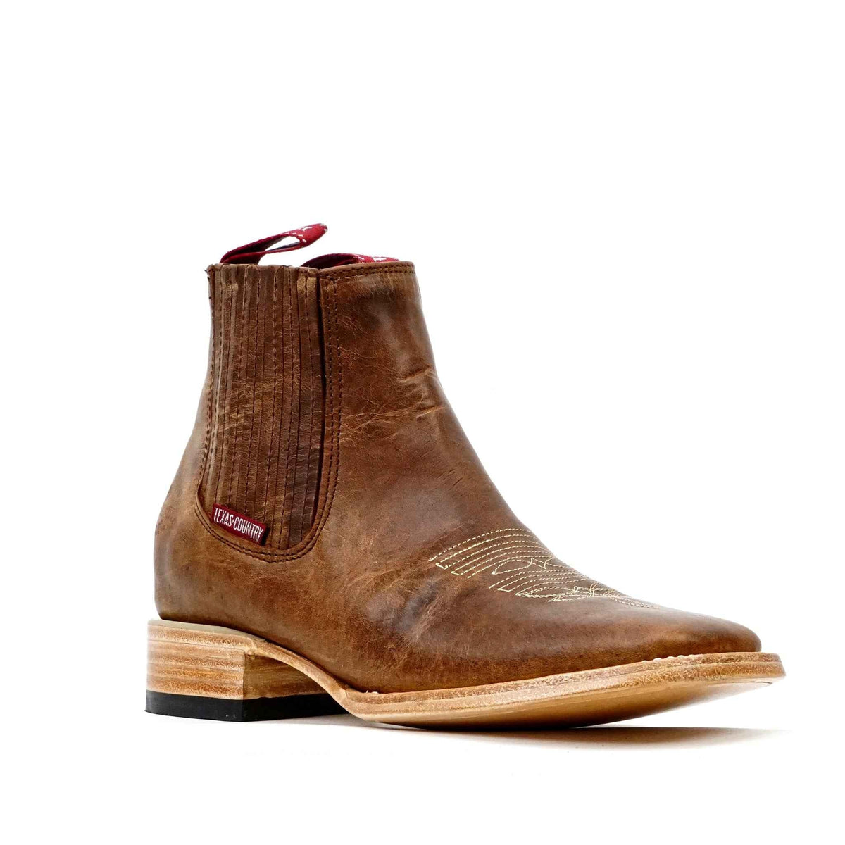 Cowboy Style Rustic Honey Ankle Boots - Square Toe (E1200) - Gomez Western Wear