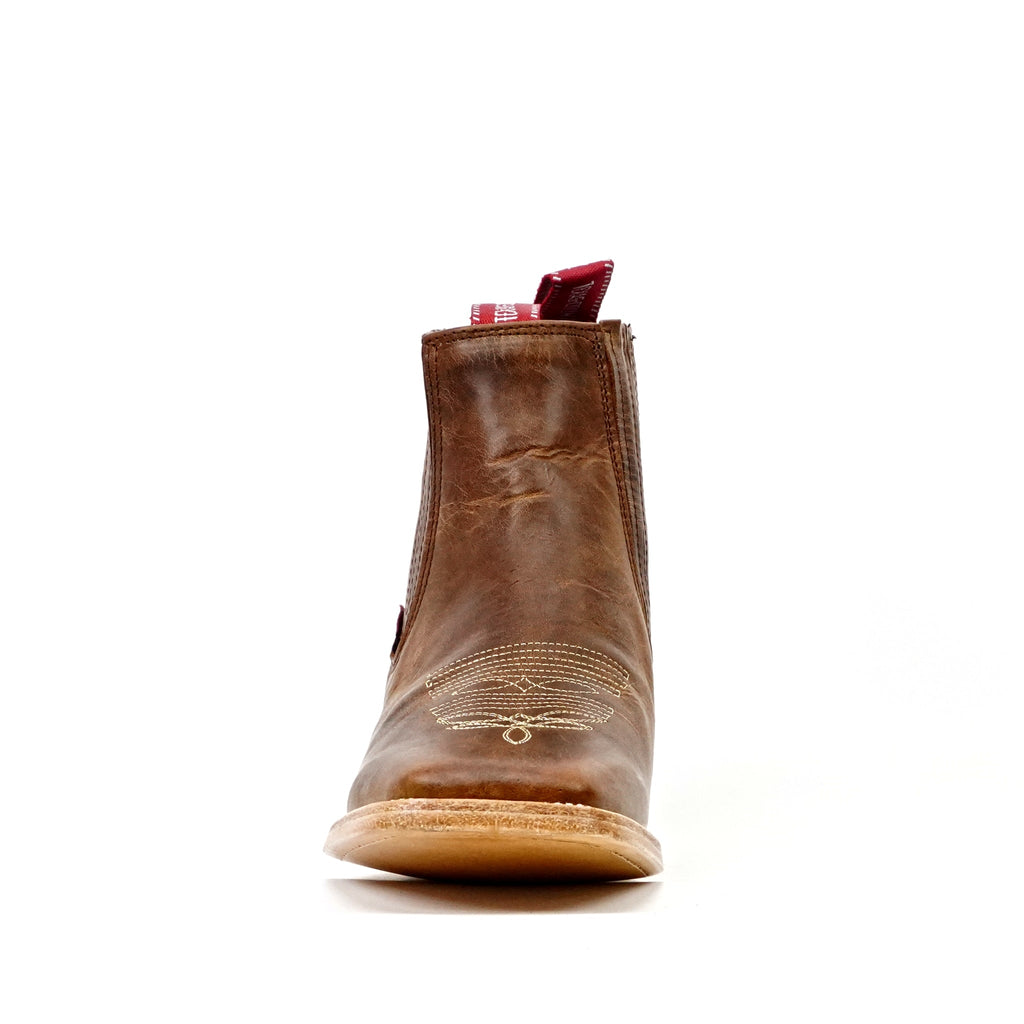 Cowboy Style Rustic Honey Ankle Boots - Square Toe (E1200) - Gomez Western Wear