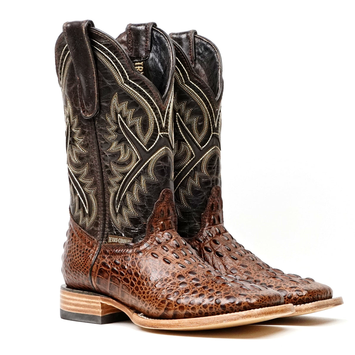 Crocodile Choco Boots (Youth) - Embossed Leather - Square Toe (E427) - Gomez Western Wear